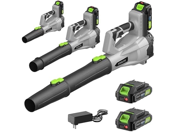 STEELITE 21V Cordless Leaf Blower | 2 Batteries
