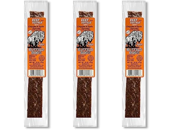 Buffalo Bob's Chipotle & Garlic Jerky- 3PK