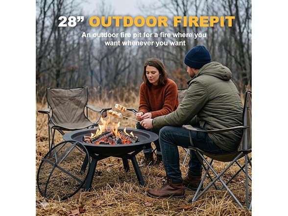 IBGUC Wood Burning Fire Pit Steel Bowl