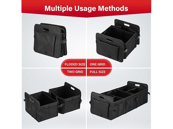 Simple Deluxe Car Trunk Organizer, Large Size, Black 