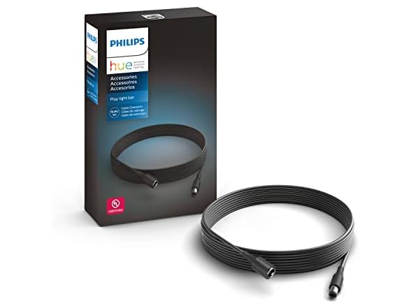 Philips Hue 16-Foot Extension Cable for Philips Hue Play Light Bar, Black - 1 Pack