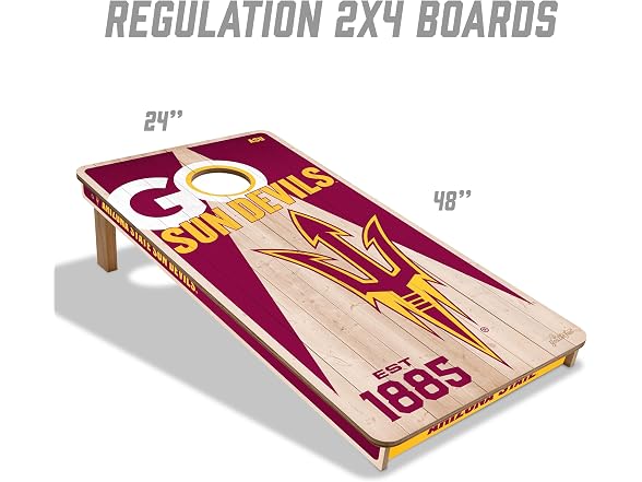 YouTheFan NCAA 2' x 4' Wood Cornhole Set