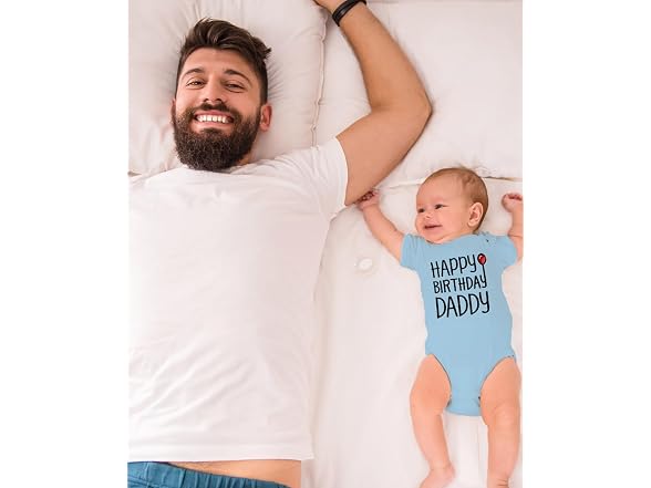 Tstars (Newborn) Happy Birthday Daddy Bodysuit