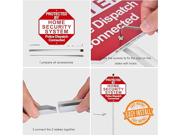 MINGHONG Protected By Home Security Sign