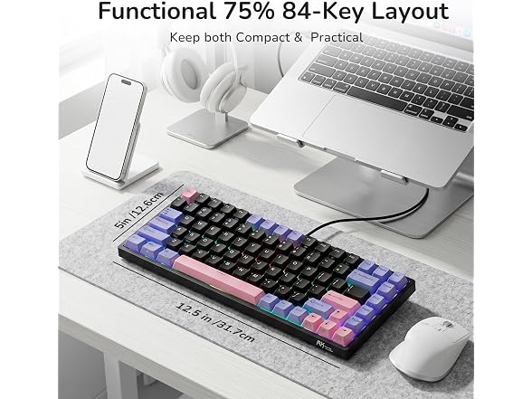 RK ROYAL KLUDGE RK84 75% RGB Hot Swap Gaming Keyboard