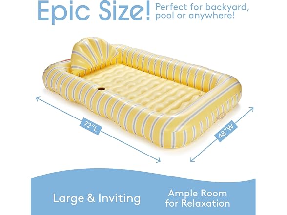 FUNBOY Yellow & Blue Tanning Pool Lounger