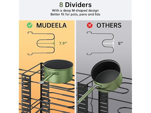 MUDEELA 8-Tier Adjustable Pots and Pans