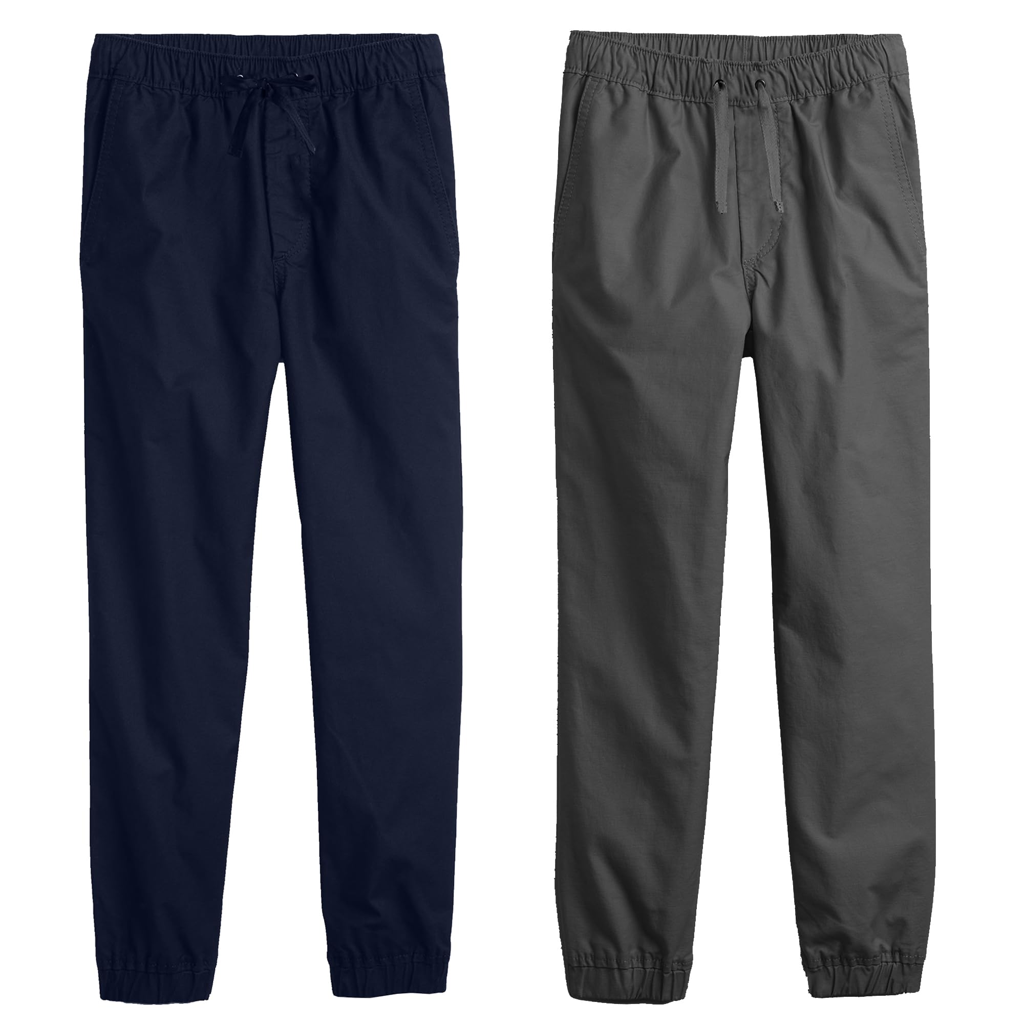 2PK Boy's Classic Stretch Twill Joggers - Gallery 15