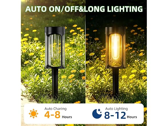 THPANEI Solar Pathway Lights 8-Pack