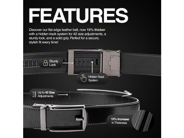 Carlo Fellini Mens Leather Ratchet Belt