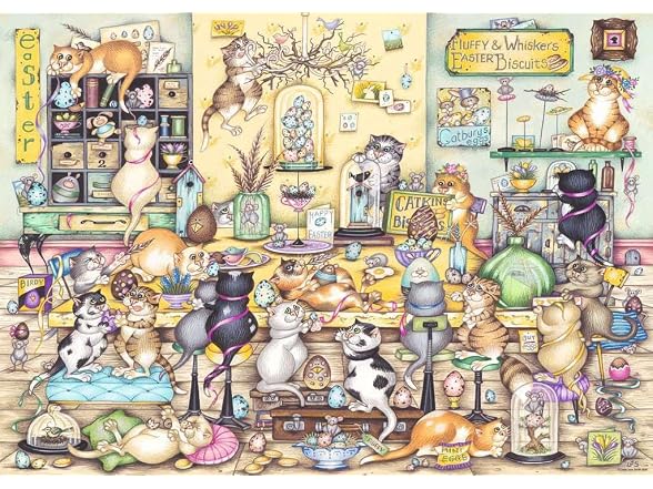 Crazy Cat's Easter Eggstravaganza 1000 Piece Puzzle