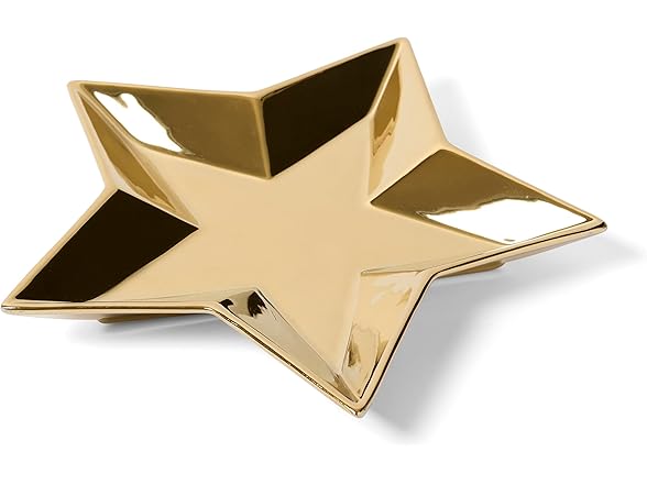 Elegance Gold Star Porcelain Candy Dish