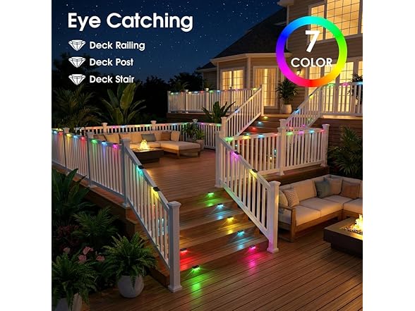 RGB Solar Deck Lights 16 Pck
