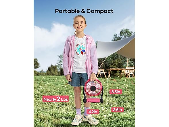 Art In Real Rechargeable Camping Fan with LED Lantern