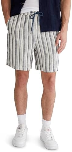AEROPOSTALE Men's 7" All Day Jogger-Linen Blend Shorts, Blue, Medium