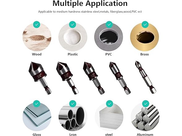 Funnytek AAP-Tool-142 5Pcs Countersink Bit