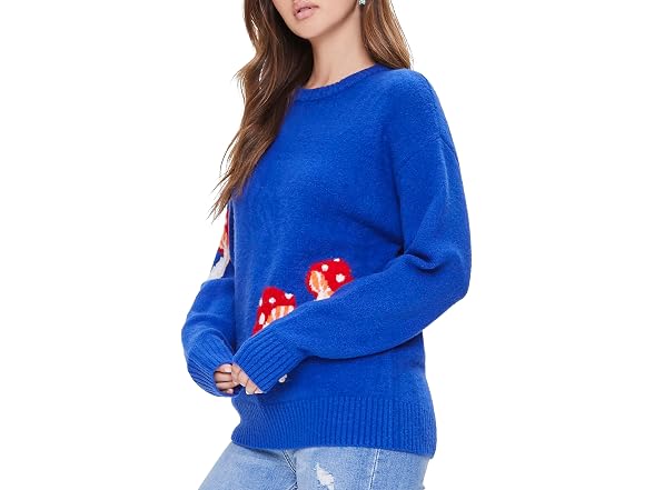 Forever 21 (S) Mushroom Ribbed-Trim Sweater