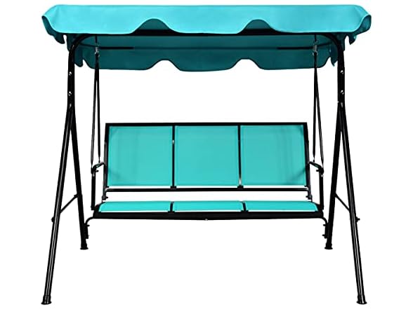 GRAFFY 3-Seat Patio Swing Turquoise