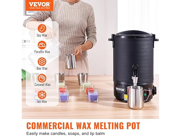 VEVOR Wax Melter for Candle Making, 6.5 Liter Large