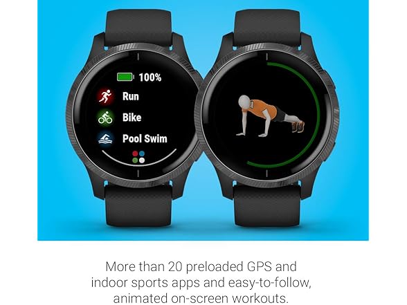 Garmin 010-02173-11 Venu, GPS Smartwatch with Bright Touchsc (Open Box)