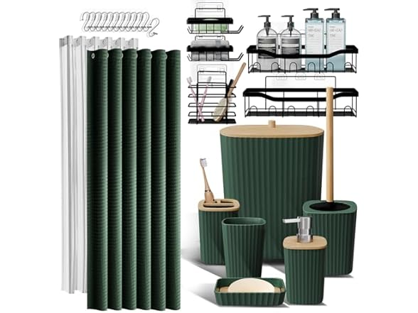 Clara Clark Shower Caddy and Bathroom Accessories Set