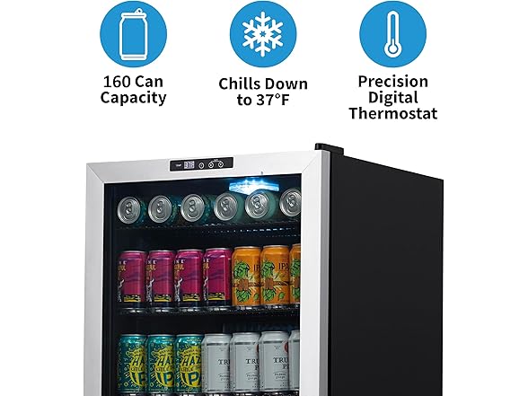 Newair Beverage Fridge w/Split Shelf - 160 Cans