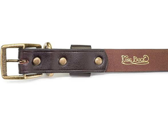 King Buck Premium Leather D Ring Dog Collar