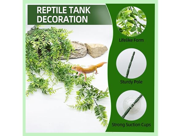 BNOSDM Reptile Plants, Flexible Rainforest Vines w Moss