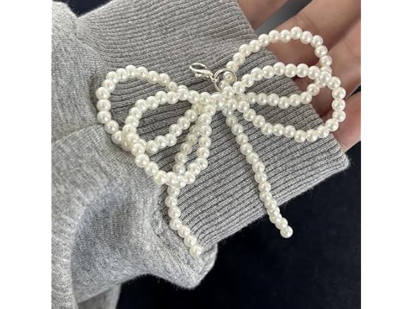 DivaGlamz 2 Pcs Pearls Bow Shoe Charms