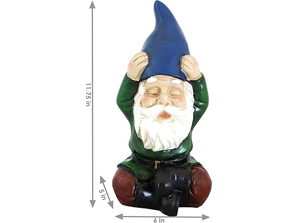 Sunnydaze Sage The Yoga Garden Gnome Statue 11"