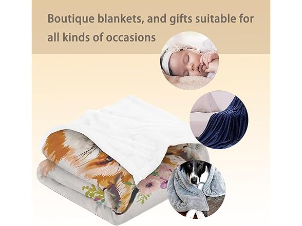 Ti Caldi Fox and Flowers Blanket
