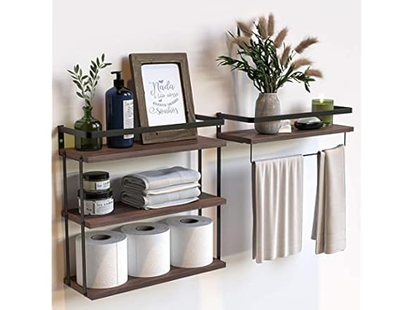 Wall Mounted Floating Shelves, 3+1 Tier