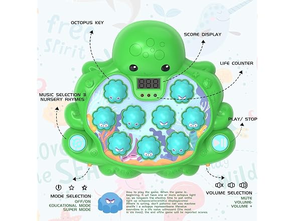 JOYBLI Octopus Whack-A-Mole Musical Toy