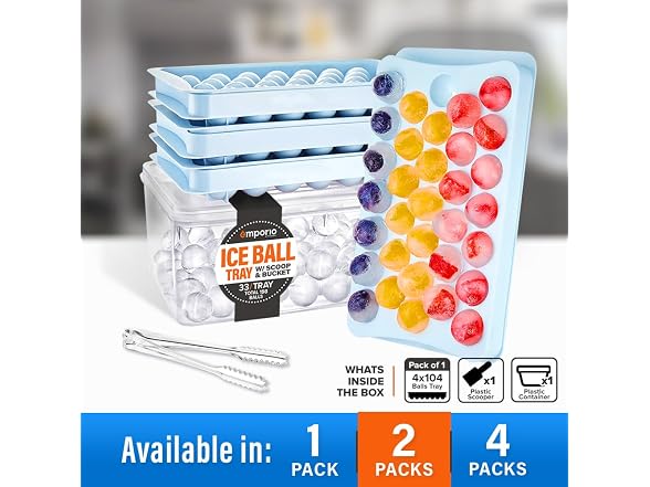 Emporio Kitchen Round Ice Cube Tray Set Pack of 2