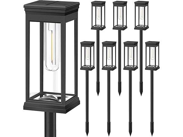 BesLowe LED Solar Pathway Lights