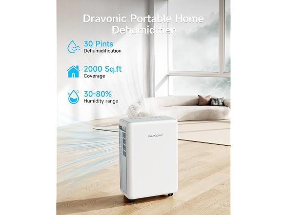 Dravonic 30 Pints Dehumidifier