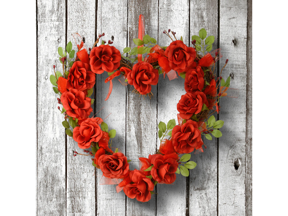 Valentine's Floral Heart Rose Wreath