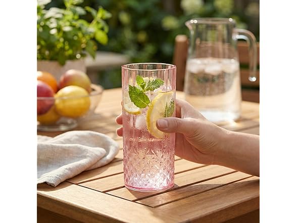 6" Pink Water Cups 14oz 12ct