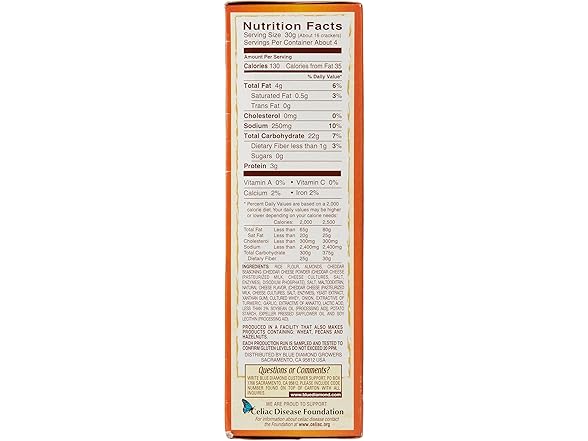 Blue Diamond Almonds Cheddar Nut-Thins, 4.2