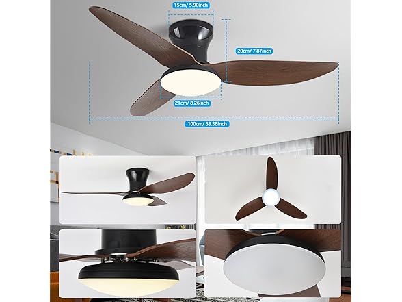 ANKBOY Bedroom Ceiling Fans with Lights