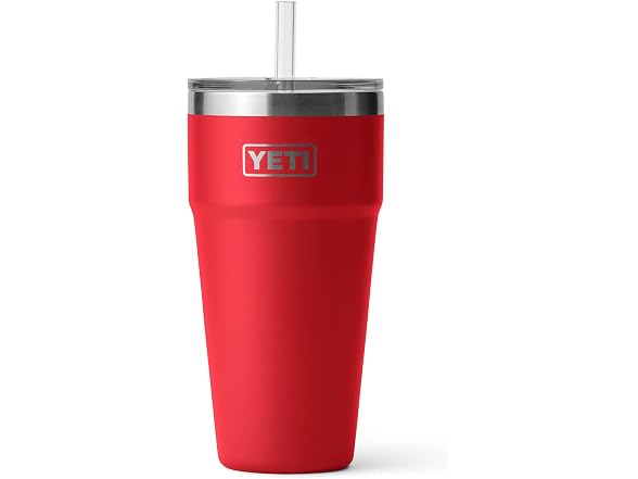 YETI Rambler 26oz Straw Cup, Rescue Red
