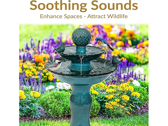 Sunnydaze 27" H 2-Tier Ceramic Water Fountain