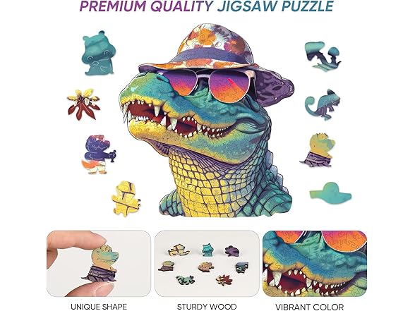 200 Pcs Wooden Crocodile Puzzle