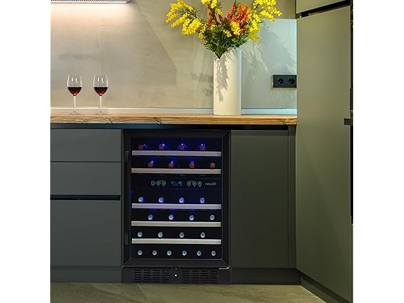 Newair Built-in Dual Zone Wine Fridge - 46 Bottles