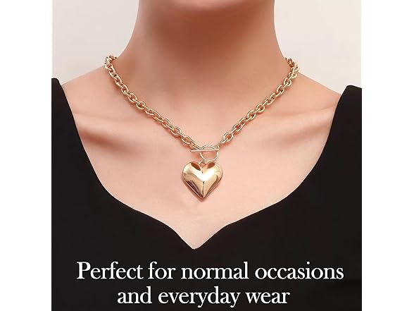 OKKEDY 18K Gold Love Heart Necklace