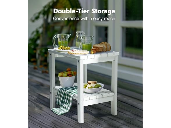 PASAMIC 2-Tier Adirondack Square Side Table