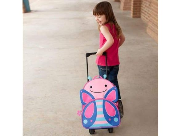 Skip Hop Kids Luggage with Wheels, Zoo, Butterfly