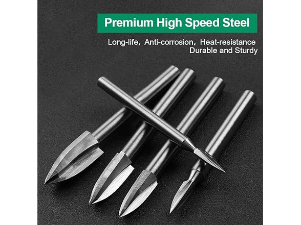 FOTYBEI CON-119 5pcs Wood Carving Drill Bits, Dremel