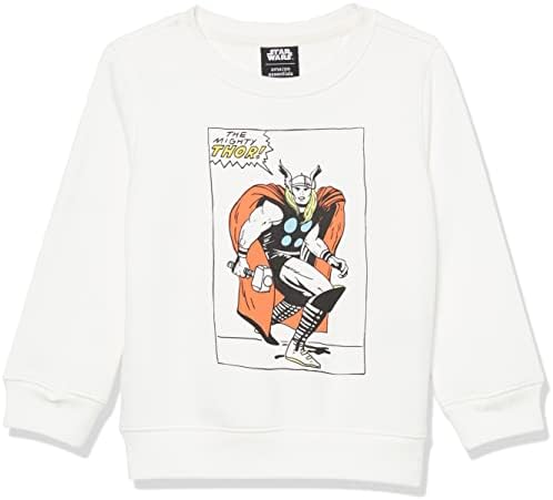 Amazon Essentials Disney | Marvel | Star Wars Boys' Fleece Pullover Crew Sweatshirts, Marvel Thor, Medium
