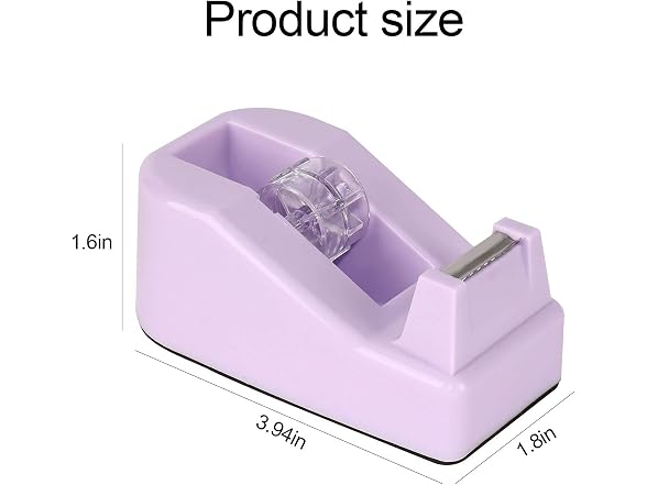 Buqoo Desktop Tape Dispenser Non-Skid (Purple)